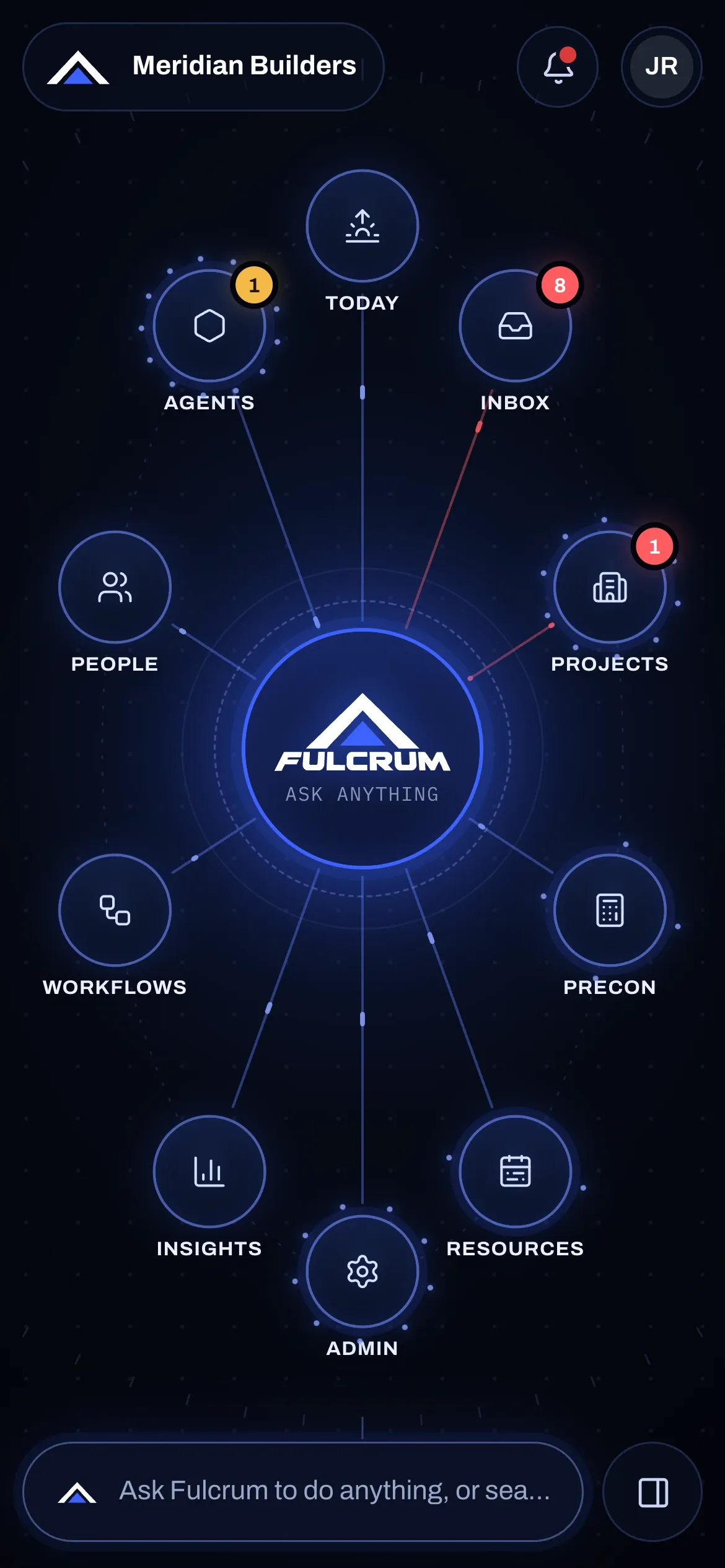 The Fulcrum node map on a phone.